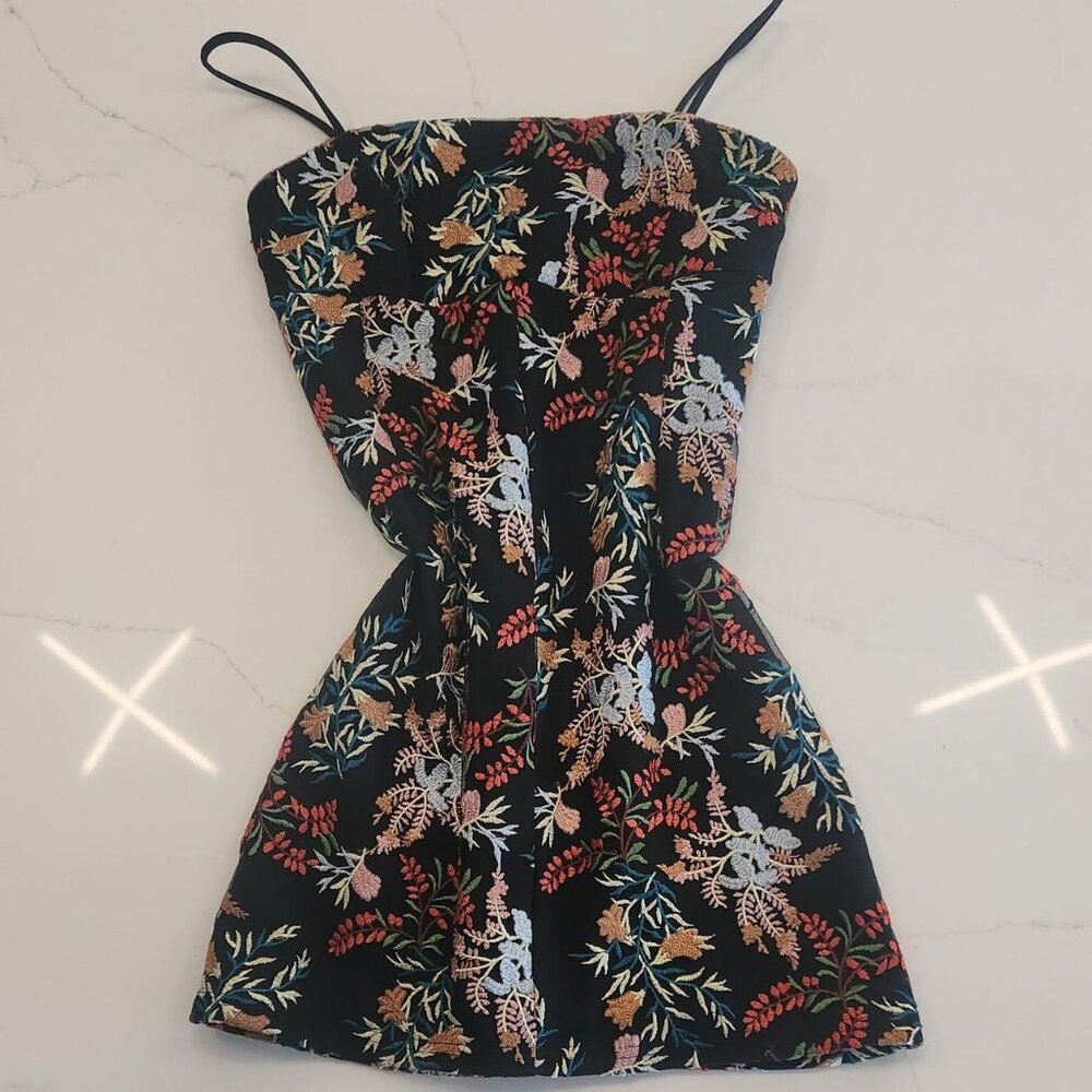 Urban Outfitters Pins & Needles Sz XS ASO Embroidered AOP Floral Mini Dress